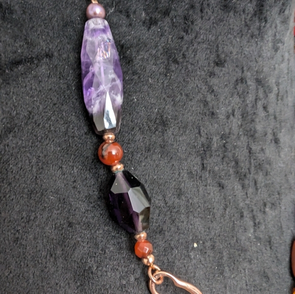 NWT Etienne Aigner Natural Stone/Peacock Pearl Gold Filled Necklace - Picture 14 of 17